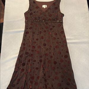 Tradition Brown Polka Dot Midi Dress
